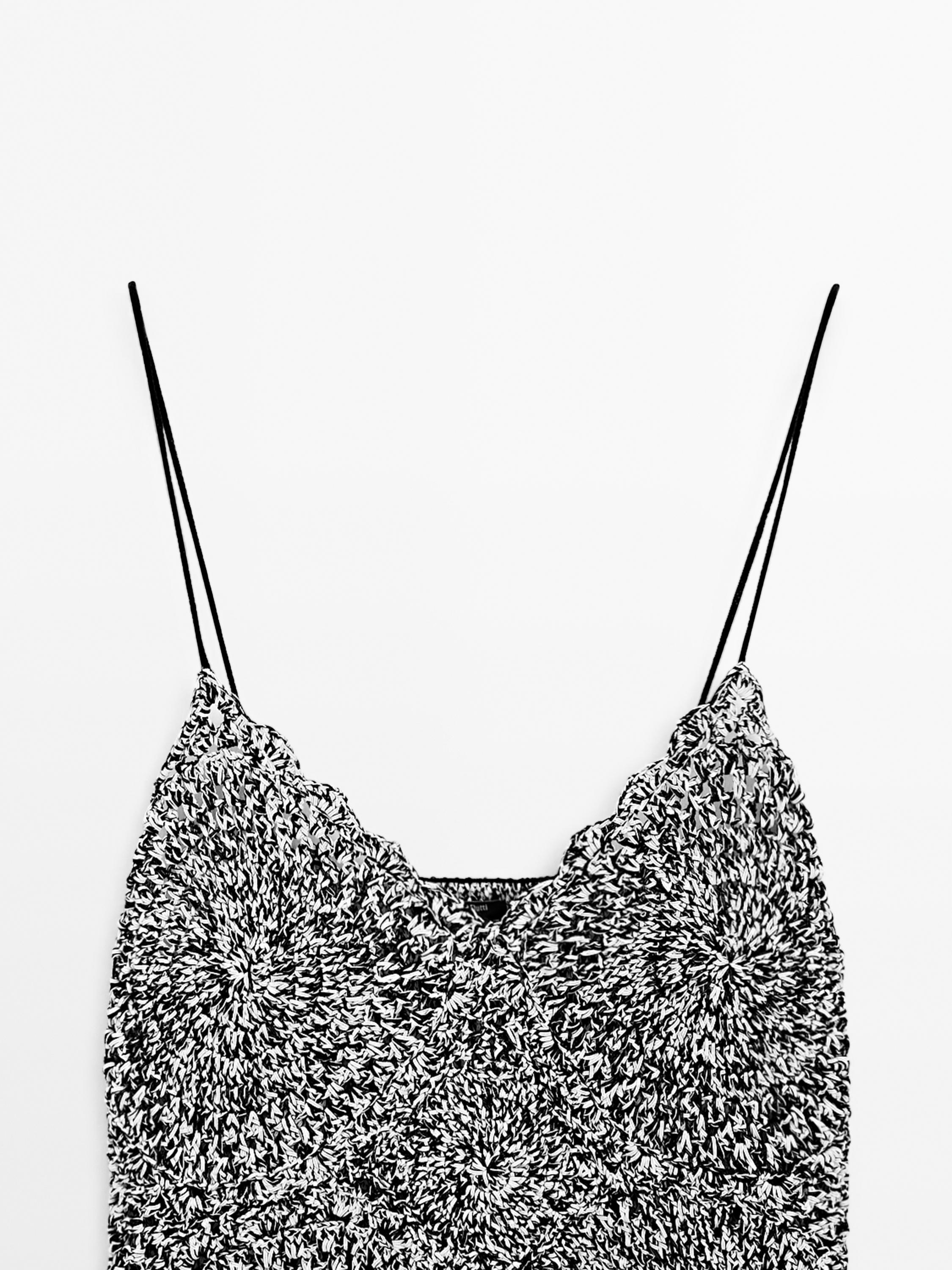 Mouliné crochet knit top